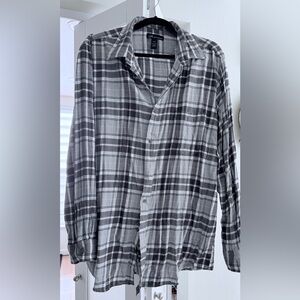 John Ashford Gray Plaid Shirt